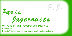 paris jagerovits business card